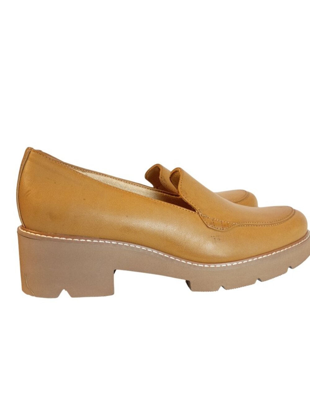 Naturalizer Cabaret Chunky Platform Lug Loafers Toffee Womens 9.5W New - Picture 1 of 15